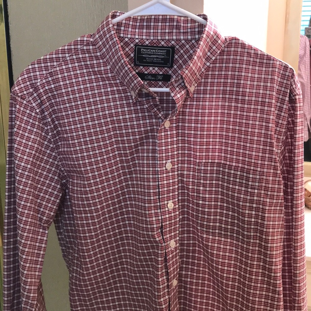 Red, black and cream dress shirt
